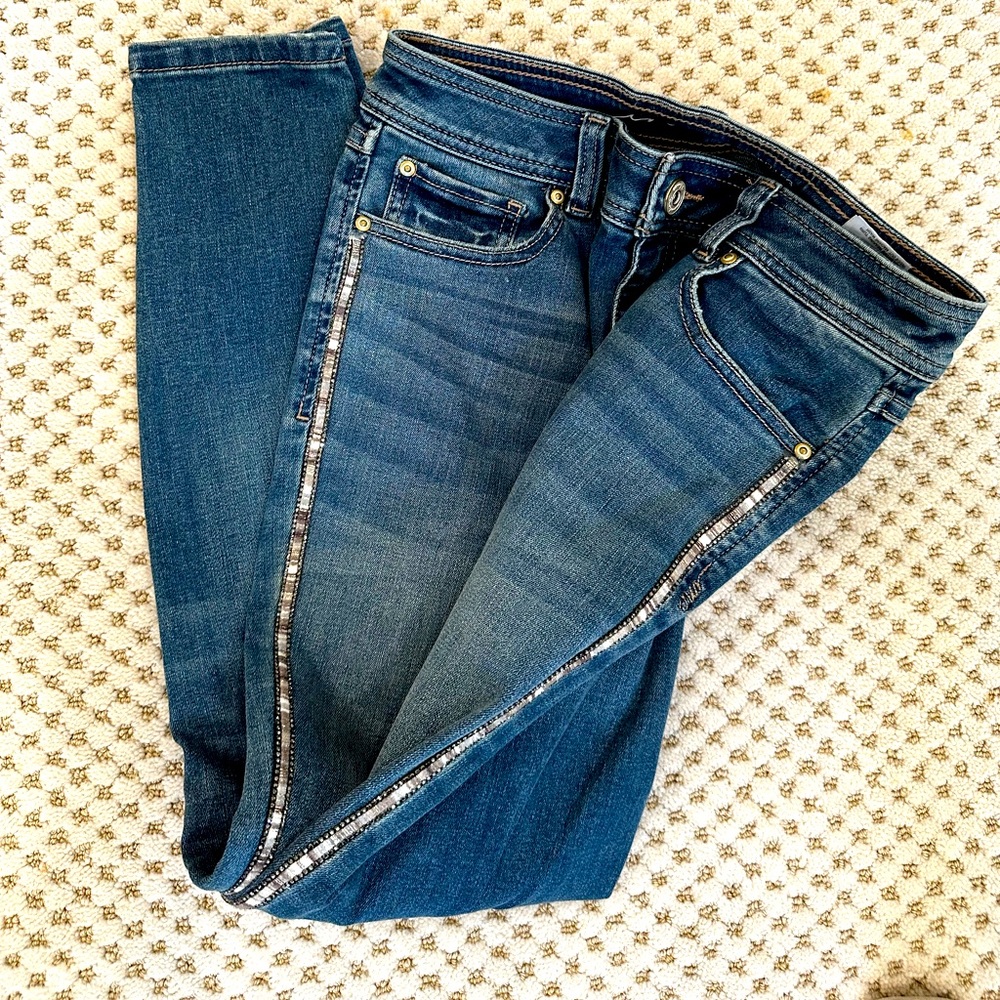 INC Denim Embellished Skinny Blue Jean Size 4P